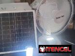 Ventilador Recargable con panel solar y bombillo