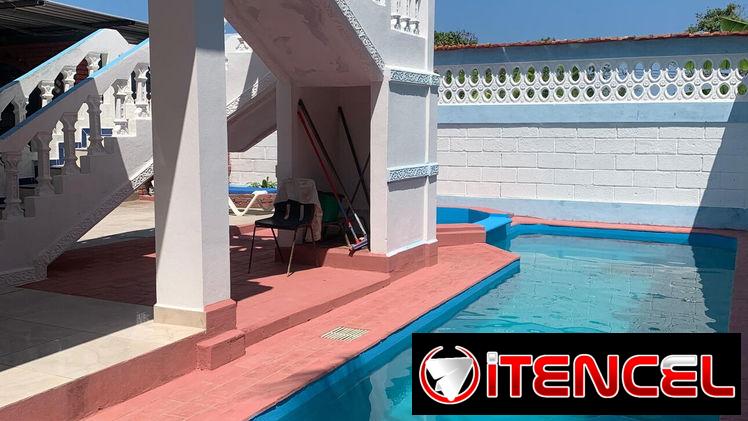 🏖️ Casa de Renta En Guanabo Con Piscina.💡 Planta Eléctrica funcional. Capacidad para 10 personas