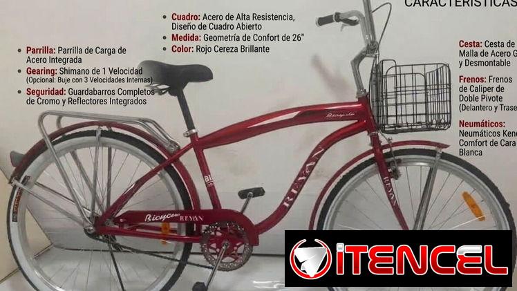 Bicicletas medida 26 de paseo Niágara para hombre con parrilla y canasta nuevas en su caja en roja,azul y negra