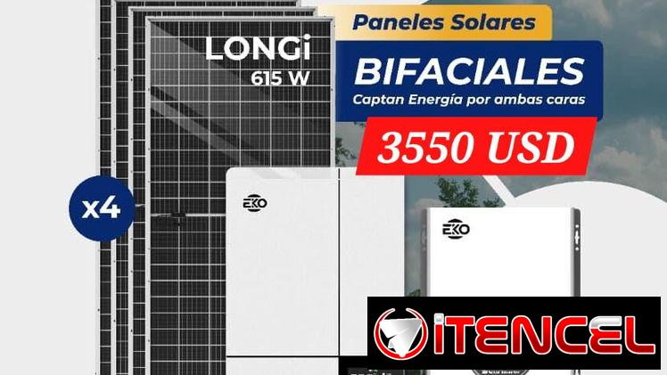 Panel solar, Inversor 3kw, Batería 5 kwh