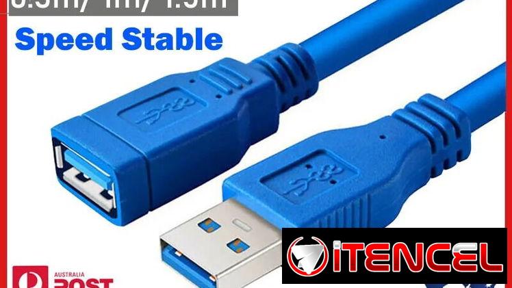 🔵 CABLE USB 3.0 EXTENSOR 🔵   1 METRO DISTANCIA  🔵 HEBRA USB A MACHO USB — 5.887.2360