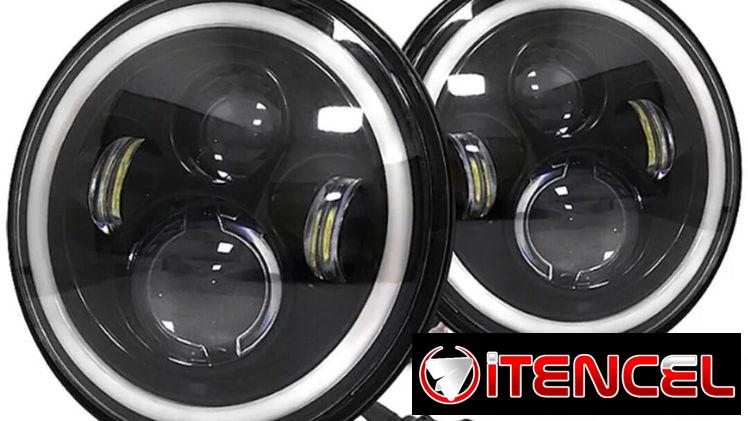 Pantallas led 7 pulgadas para auto ojo de ángel. Focos delanteros. Faros delanteros. Luces led blancas.