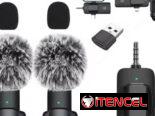 Kit de micrófonos de solapa recargables 4 en 1.