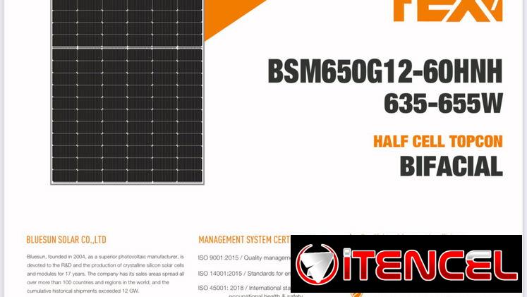 Paneles Solares Topcon 650W Bifaciales