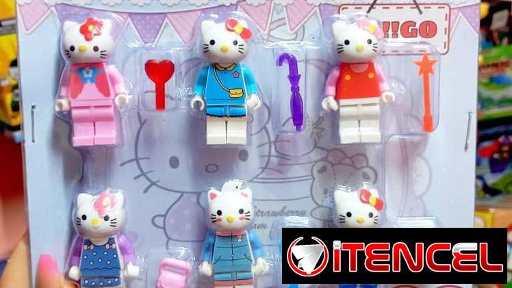 SET  6 PERSONAJES CON ACCESORIOS)  HELLO KITTY