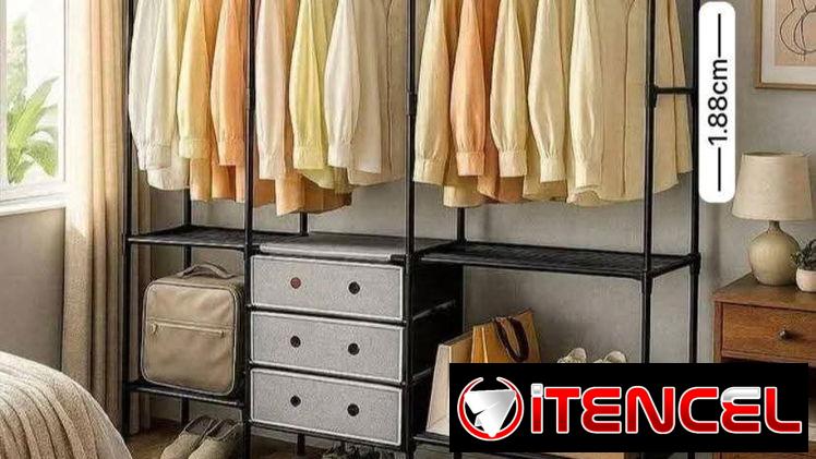 👗Closet de metal con uniones plásticas  🏷️45 usd  ✅Medidas: 1.23 cm x 41 cm x 1.88 cm