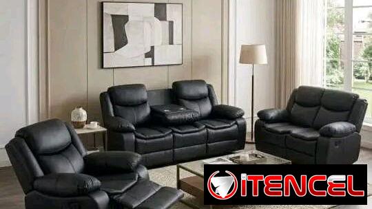 💥 Juegos de muebles reclinables 3,2,1 plaza ✓Material: Cuero de aire  ✓ negro, carmelita y gris