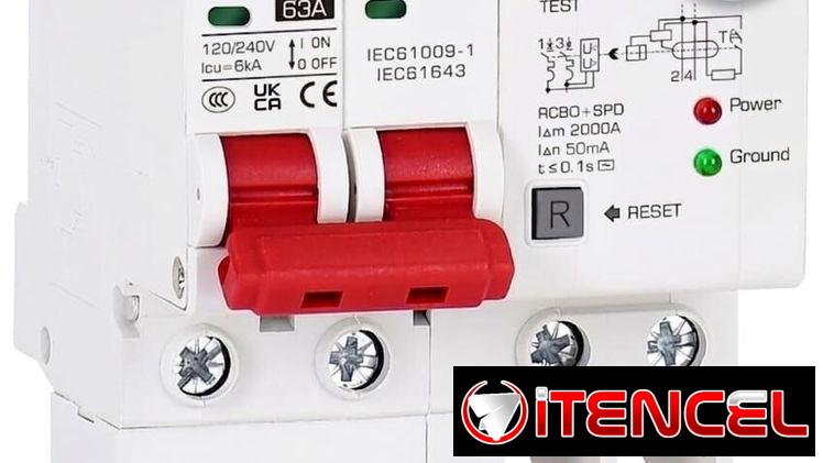 ​⚡ DIHOOL DIFERENCIAL 3-EN-1 CON PROTECTOR DE PICOS (63A) ⚡
