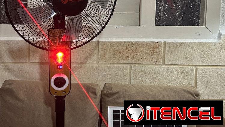 Ventilador Solar de Pie de 16″ (6 Velocidades y Extras)