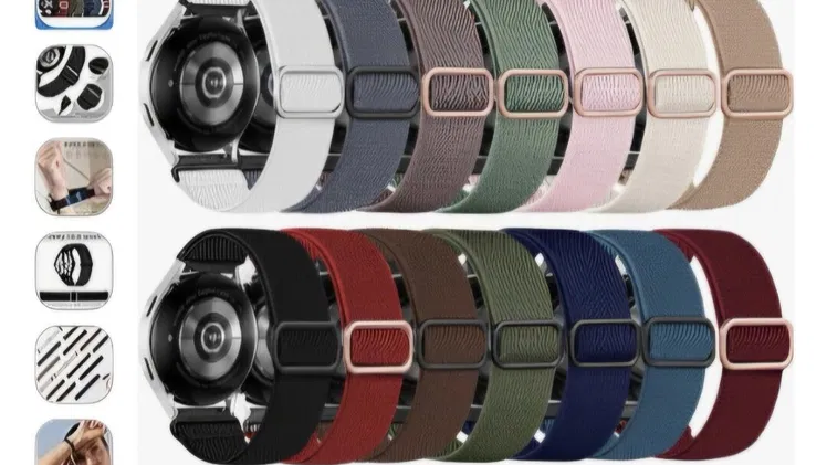 Correas de tela elástica para Galaxy Watch 4,5,6 y 7 de 20 mm