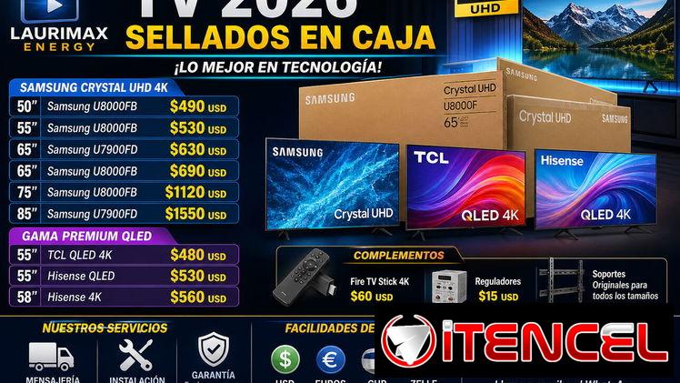 📺🔥 TV 4K y QLED 2026 NUEVOS SELLADOS | EN CAJAS CON GARANTÍA LAURIMAX ENERGY SAMSUNG HISENSE TCL INSIGNIA W 54389456
