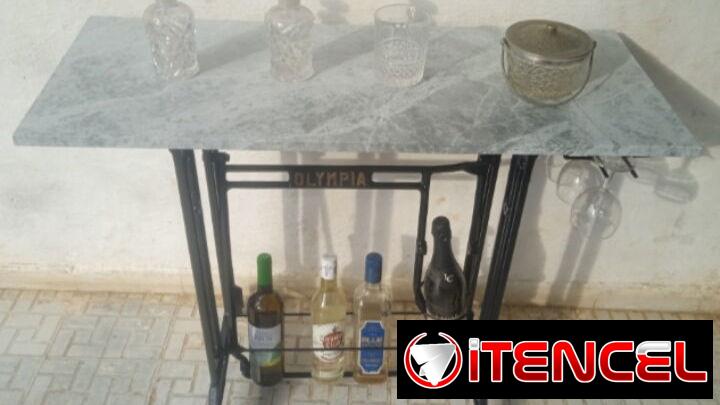 MINIBARES vintage con base de maquina de coser