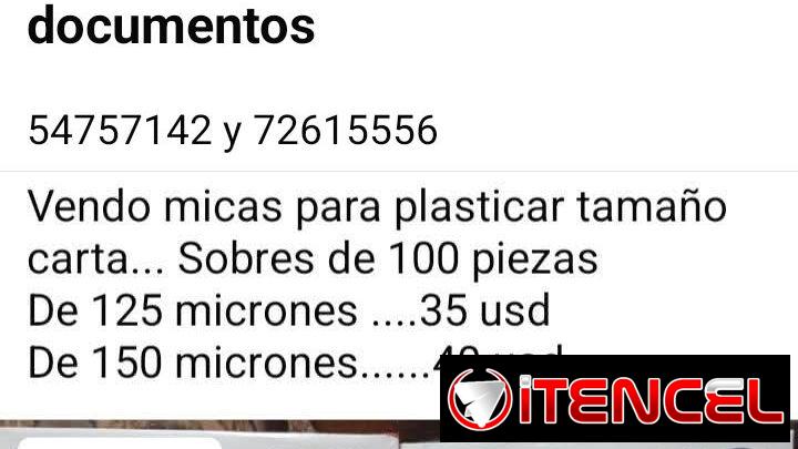 Vendo micas de plasticado