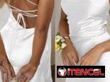 Vestido corto blanco shein de satin