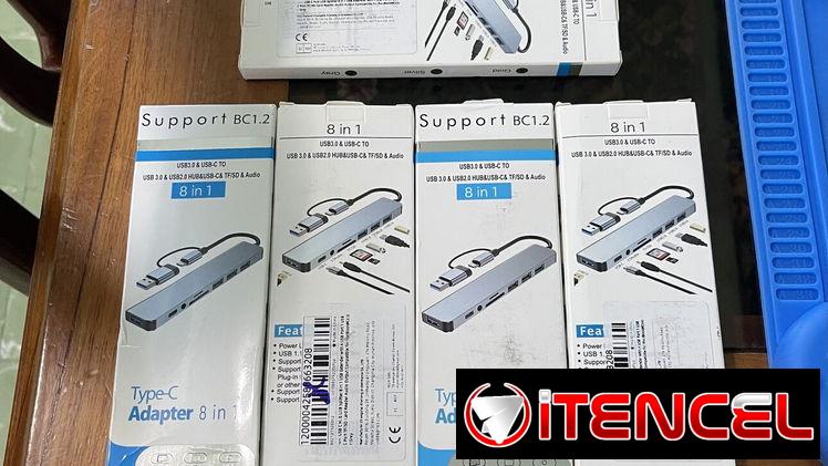 Tengo multi puerto 8 en 1 para Que conecte todo tipo de dispositivos a su tablet, laptop, móvil etc…!!