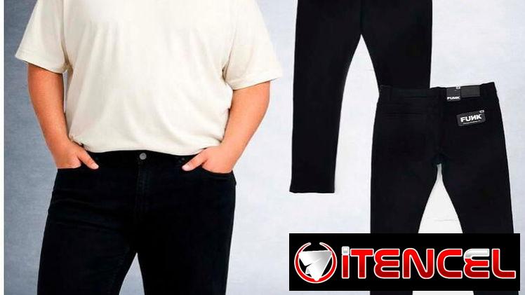 Pantalón de mezclilla negro extragrande de hombre.