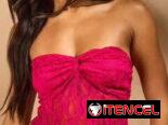 BOOHOO Crop top bustier, TALLA 44 , talla M , encaje ,color Fucsia. Talla 44