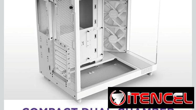 Chasis TIPO PECERA Y DOBLE CAMARA NZXT H6 FLOW RGB BLANCO SELLADO EN CAJA