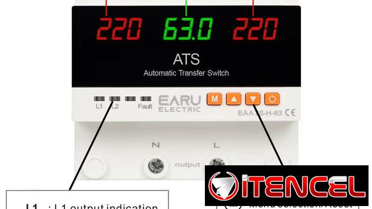 ATS Tranfer y Protector de corriente de sobrevoltaje 2 en 1,  63A 110Vol 2Polos