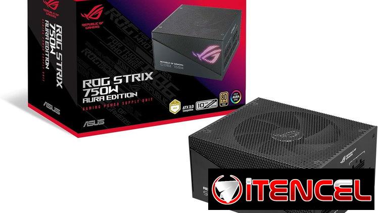 ASUS ROG Strix 750W Gold Aura Edition (fuente de alimentación totalmente modular, certificado Gold 80+, ATX 3.0