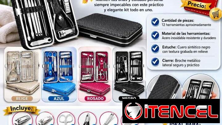 Kit manicura pedicura 12 piezas