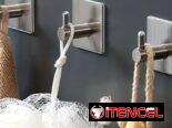 Clip en inoxidable auto adhesivo/ PQTE 3 piezas