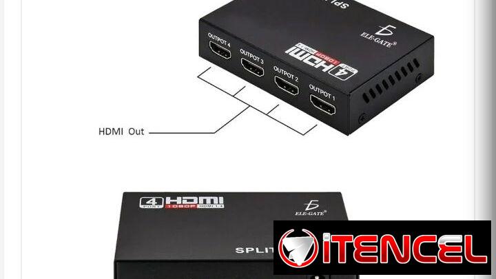 Splitter Hdmi 1×4 1080P Divisor Señal Amplificador Tv Monitor