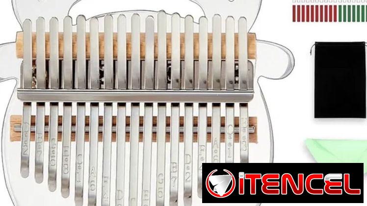 Kalimba 17 teclas – Piano de pulgar – Piano de dedo Calimba Mbira – Mini instrumento Kalimba transparente de acrílico –