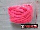 Par de cordones de zapatos color naranja fosforescente. Nuevos