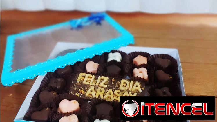 Bombones de chocolate semiamargo y chocolate blanco