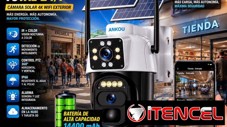 Cámara Seguridad con más carga Solar/más capacidad de trabajo autónomo