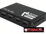 Splitter Unno Tekno HDMI 4K 30Hz 4 Puertos Deep Color 48-Bit Dolby DTS Extensor Señal Plug & Play Con Adaptador