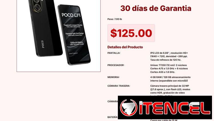XIAOMI POCO C71 4GB+128GB – NEGRO VPT#-0341