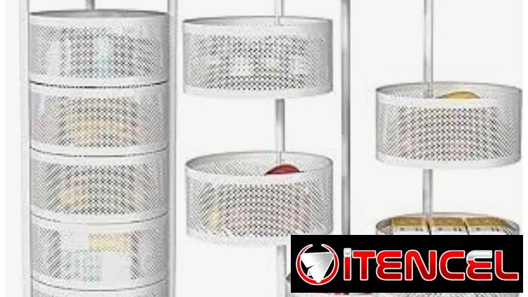 🍅Organizador metálico giratorio de 5 niveles  ✅Medida: 90 cm altura x 36 cm ancho.  🏷️$55 usd  – Disponibles en 🤍🖤