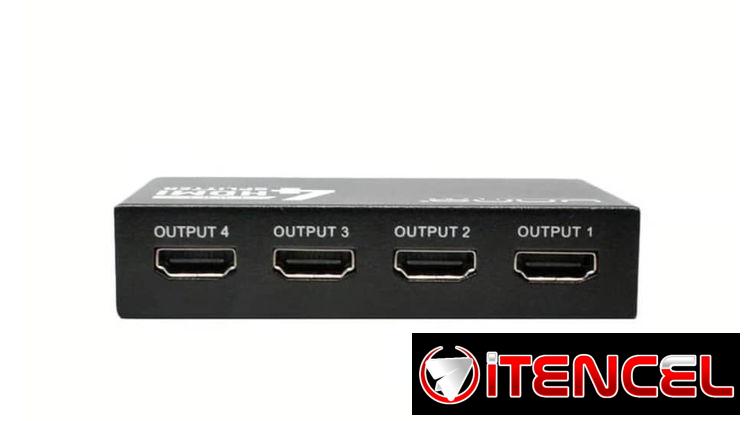 Splitter Unno Tekno HDMI 4K 30Hz 4 Puertos Deep Color 48-Bit Dolby DTS Extensor Señal Plug & Play Con Adaptador
