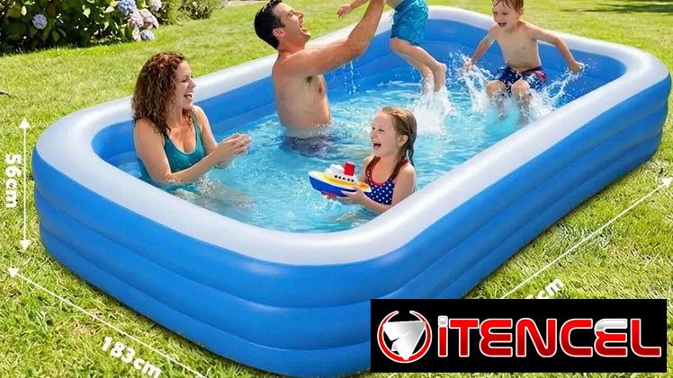 PISCINA INFLABLE 3.5M  X 1.83 X 56 CM CON BOMBA PARA INFLAR.  130 USD