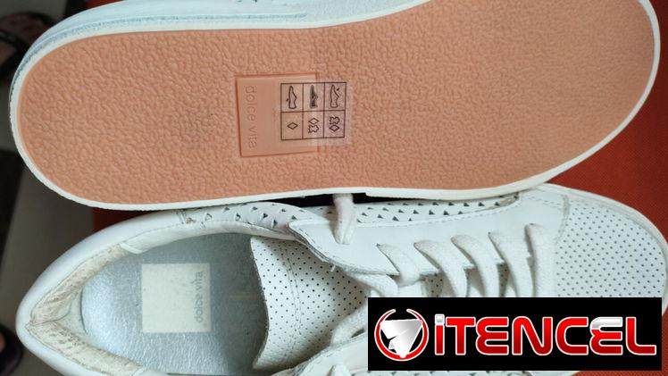 Tenis blancos de piel, cocidos, fabricado en viet nam