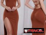 ♡ Vestido Largo blanco, Cruzado Detrás ♡ ~ Estilo Levanta Glúteos ~