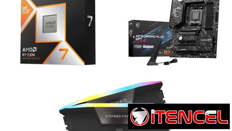 Ryzen 7 9850X3D 🆕 MSI X870 Gaming Plus WIFI -32GB DDR5 Corsair 📦KIT AM5 X3D