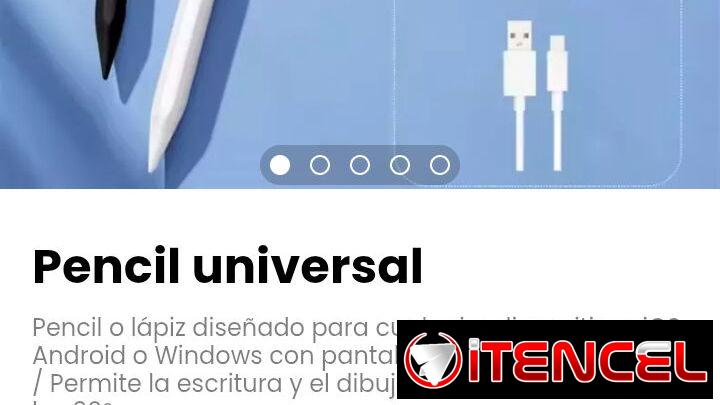 Pencil universal. Diseñado para cualquier dispositivo iOS, Android o Windows. Con pantallas táctil capacitiva