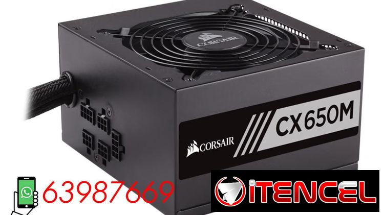 Fuente marca CORSAIR modelo CX650M (650W/54A) Semi modular, 80+ Bronce, NUEVA en su caja