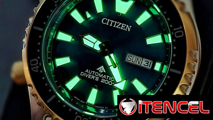 citizen promaster fugu driver automático, cristal zafiro,cumple con la norma iso como reloj de buceo wr 200 metros