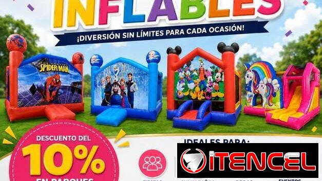 Inflables para tu eventos. Dales un toque de diversión y diferencia. Escríbenos para precio y disponibilidad. 📞56249037