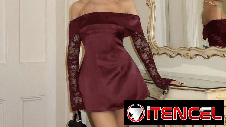 Vestido rojo vino