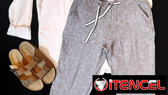 Camisas blancas de lino , ropa de vestir para hombre