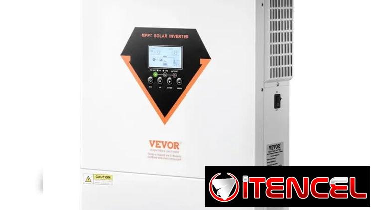 Inversor Híbrido VEVOR 3000W 6000W Pico Alta Frecuencia 24V a 120V MPPT 100A Con WiFi Off Grid Blanco