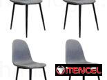 Conjunto de 4 Sillas de Comedor Importadas con Tapiz Lino de Color Gris New en Caja Sellada