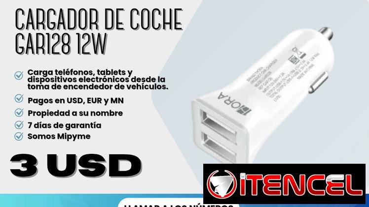 🪫 CARGADOR DE COCHE 12 W  💲3 USD