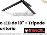 Aro LED de 10″ + Trípode escritorio. Soporte de teléfonos integrado
