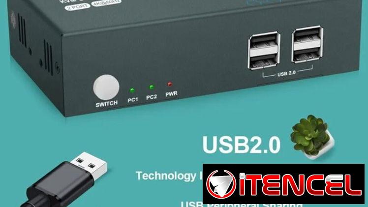 ☎️53544655 🛵 Entrega Disponible ⭐KVM Switch 2 Puertos Dual Monitor 4K@60Hz – HDMI 2.0 ⭐